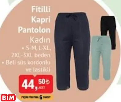 FİTİLLİ KAPRİ PANTOLON KADIN FİTİLLİ KAPRİ PANTOLON KADIN